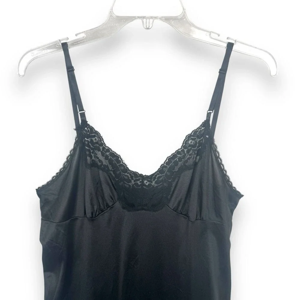 Vintage 80s Antron Lace Lingerie Slip Dress Babydoll Womens Medium USA Made